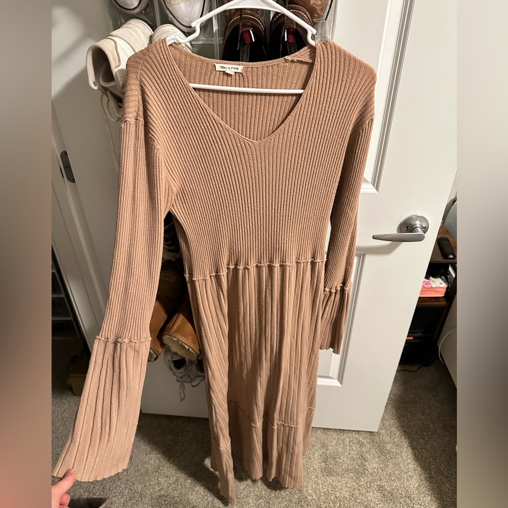 Brown Knit long sleeve dress. SO comfortable.